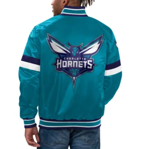 Alternative view of Charlotte Hornets Home Game Teal Satin Varsity Jacket