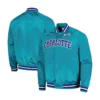 Charlotte Hornets Throwback Wordmark Classics Satin Varsity Jacket - Image 3