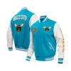 Charlotte Hornets 2023/24 City Edition Wool & Leather Varsity Jacket - Image 4