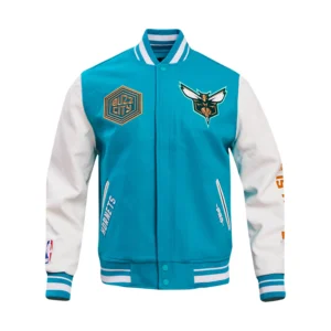 Charlotte Hornets City Edition Wool & Leather Varsity Jacket