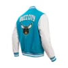 Charlotte Hornets 2023/24 City Edition Wool & Leather Varsity Jacket - Image 5
