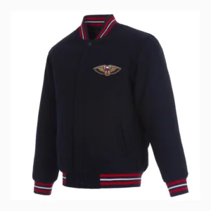 New Orleans Pelicans Front Embroidered Full Wool One Color Varsity Jacket