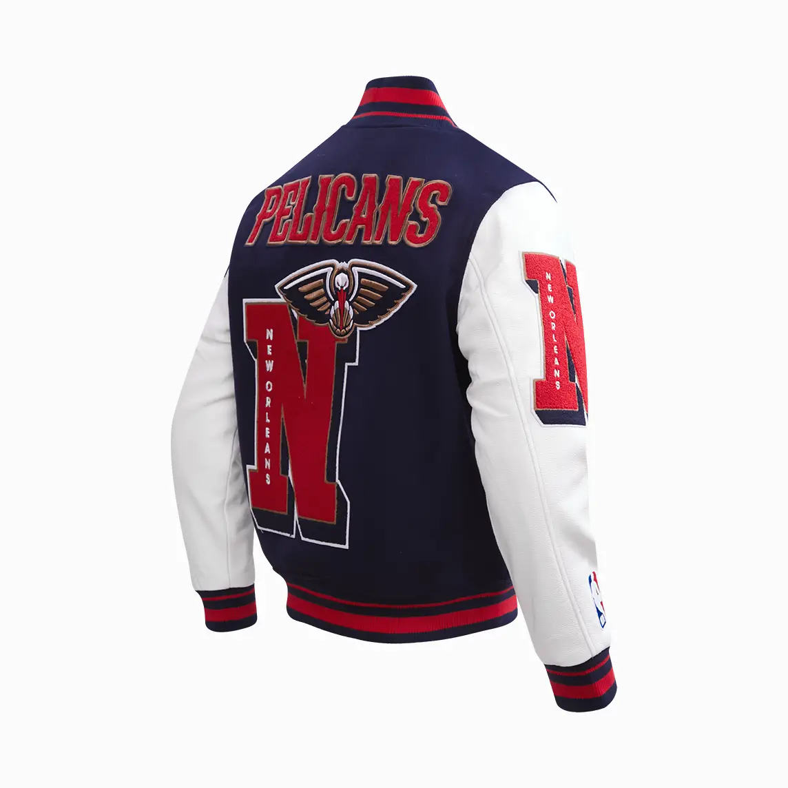 New Orleans Pelicans Mashup Wool & Leather Varsity Jacket - Image 4