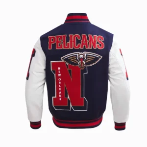 Alternative view of New Orleans Pelicans Mashup Wool & Leather Varsity Jacket