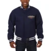 New Orleans Pelicans Full Wool One Color Varsity Jacket with Front Logo