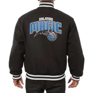 Alternative view of Orlando Magic Black Full Wool One Color Varsity Jacket