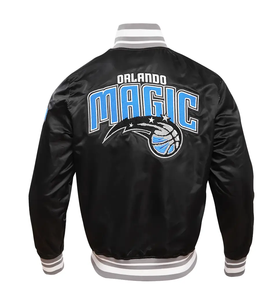 Orlando Magic Retro Classic Rib Satin Varsity Jacket - Image 4