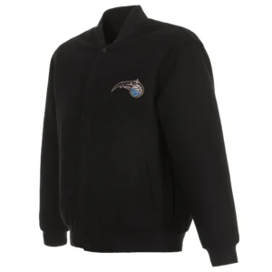 Orlando Magic Reversible Logo Full-Snap Black Full Wool One Color Varsity Jacket