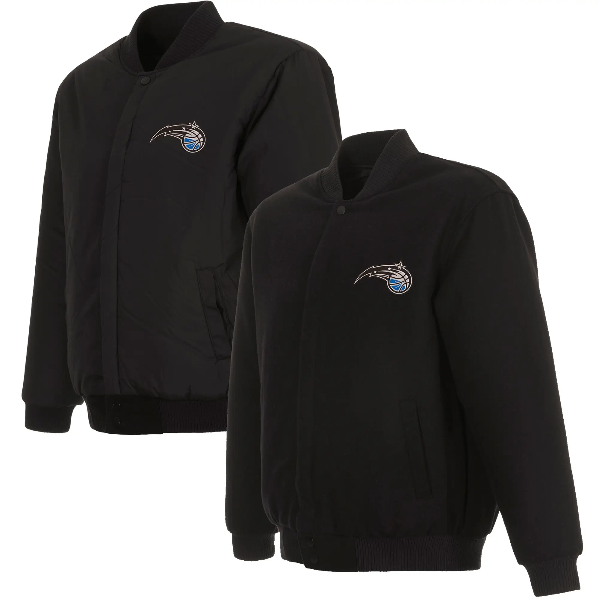 Orlando Magic Reversible Logo Full-Snap Black Full Wool One Color Varsity Jacket - Image 4