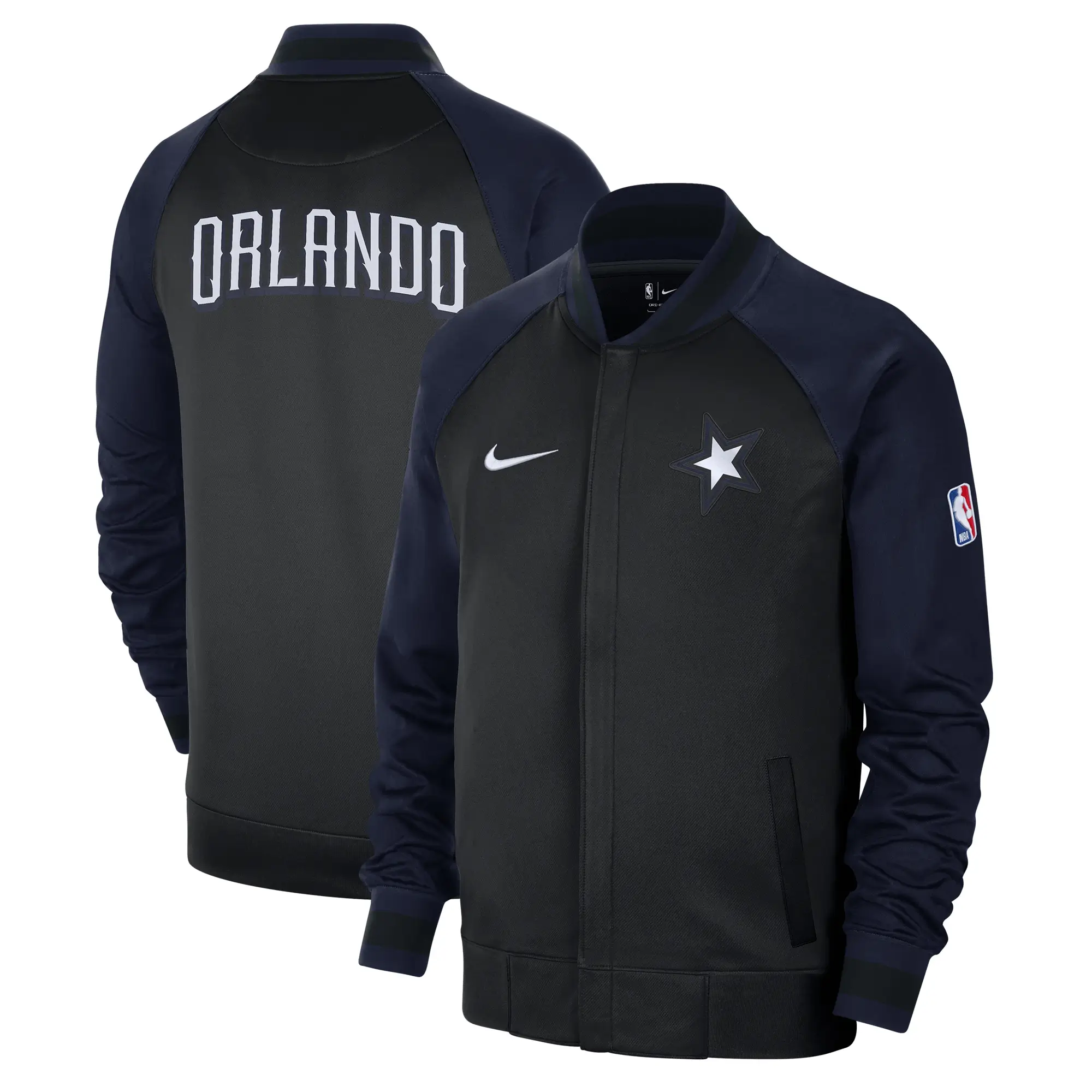 Orlando Magic Bomber Thermaflex Full-Zip Navy/Black Varsity Jacket - Image 3
