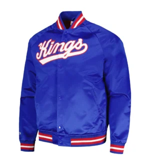 Sacramento Kings Throwback Wordmark Royal Blue Varsity Jacket