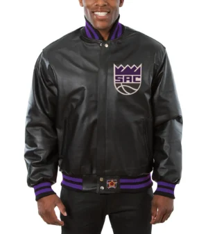 Sacramento Kings Full Leather Black Jacket