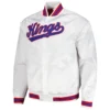 Sacramento Kings Throwback Wordmark White Varsity Jacket