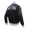 San Antonio Spurs Classic Satin Black Varsity Jacket - Image 4