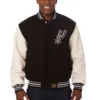 San Antonio Spurs Domestic Black/White Two Tone Wool & Leather Varsity Jacket