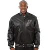 San Antonio Spurs  Full Leather  Black Varsity Jacket