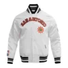 San Antonio Spurs Wordmark Satin Varsity White Jacket