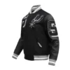 San Antonio Spurs Retro Classic Wool & Leather Black Varsity Jacket - Image 3