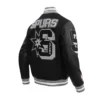 San Antonio Spurs Retro Classic Wool & Leather Black Varsity Jacket - Image 4