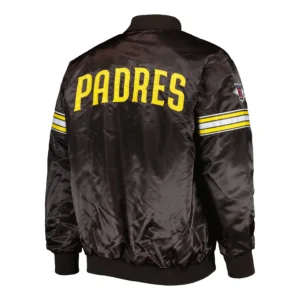 Alternative view of San Diego Padres The Power Forward Satin Brown Varsity Jacket