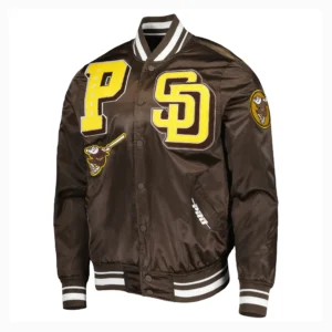 San Diego Padres Mashup Brown Satin Varsity Jacket