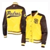 San Diego Padres The Legend Starter Gold Satin Varsity Jacket - Image 3