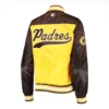 San Diego Padres The Legend Starter Gold Satin Varsity Jacket - Image 2