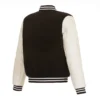 San Diego Padres Two Tone Wool & Leather Varsity Jacket Black & White - Image 2