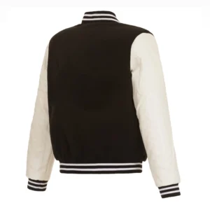 Alternative view of San Diego Padres Two Tone Wool & Leather Varsity Jacket Black & White