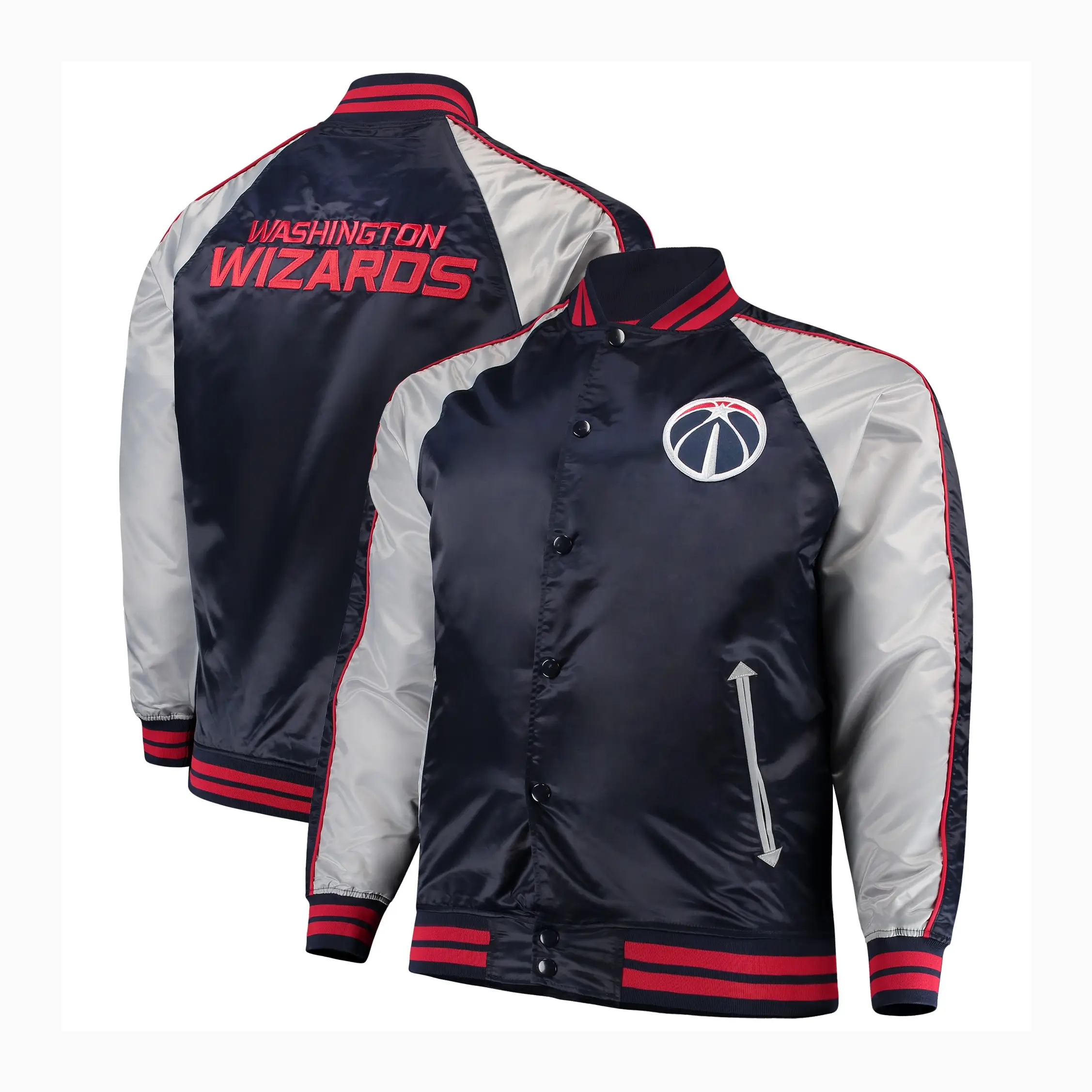 Washington Wizards Lightweight Satin Varsity Jacket - Image 3