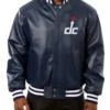 Washington Wizards Full Leather  Navy Blue Varsity Jacket