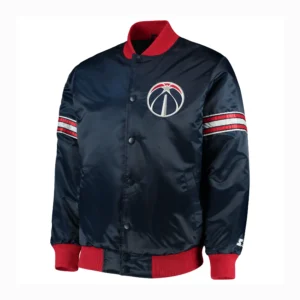 Washington Wizards The Power Forward Starter Satin Varsity Jacket