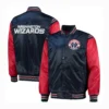 Washington Wizards The Enforcer Varsity Satin Jacket Navy & Red - Image 3