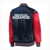 Washington Wizards The Enforcer Varsity Satin Jacket Navy & Red - Image 2