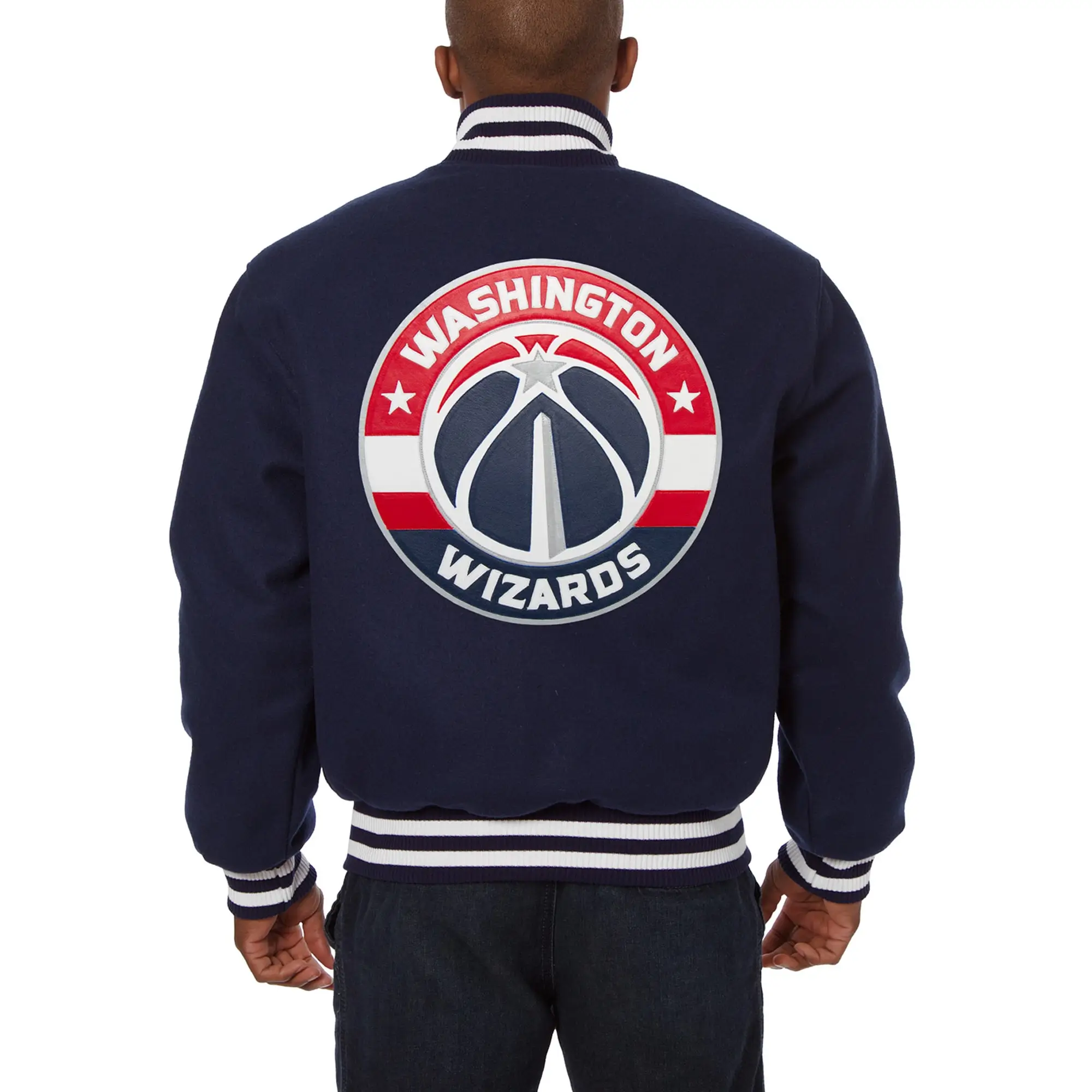 Washington Wizards Full Wool One Color Navy Varsity Jacket - Image 2