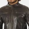 Men's Eriko Brown Hooded Genuine Buffalo Leather Jacket - Image 5