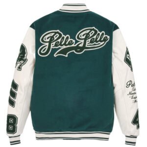 Alternative view of Pelle Pelle World Famous Green/White Wool & Leather Varsity Jacket