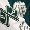 Pelle Pelle World Famous Green/White Wool & Leather Varsity Jacket - Image 7