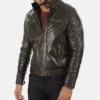 Men's Eriko Brown Hooded Genuine Buffalo Leather Jacket - Image 2