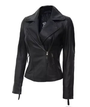 Alternative view of Ramsey Women's Asymmetrical Black Leather Biker Jacket