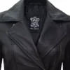 Ramsey Women's Asymmetrical Black Leather Biker Jacket - Image 3