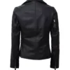 Ramsey Women's Asymmetrical Black Leather Biker Jacket - Image 4