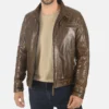 Men's Erico Molton Mocca Hoodie Genuine Buffalo Jacket - Image 2