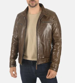 Alternative view of Men's Erico Molton Mocca Hoodie Genuine Buffalo Jacket