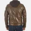 Men's Erico Molton Mocca Hoodie Genuine Buffalo Jacket - Image 4