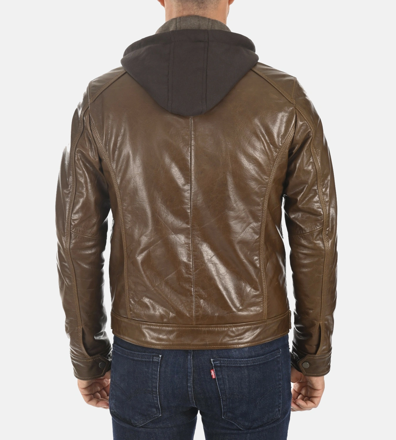 Men's Erico Molton Mocca Hoodie Genuine Buffalo Jacket - Image 4