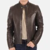 Men's Kirill Brown Genuine Leather Jacket - Image 2