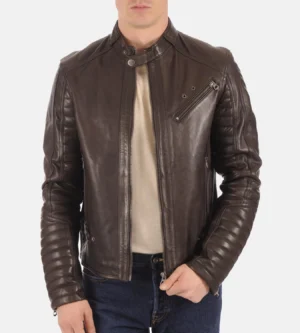 Alternative view of Men's Kirill Brown Genuine Leather Jacket