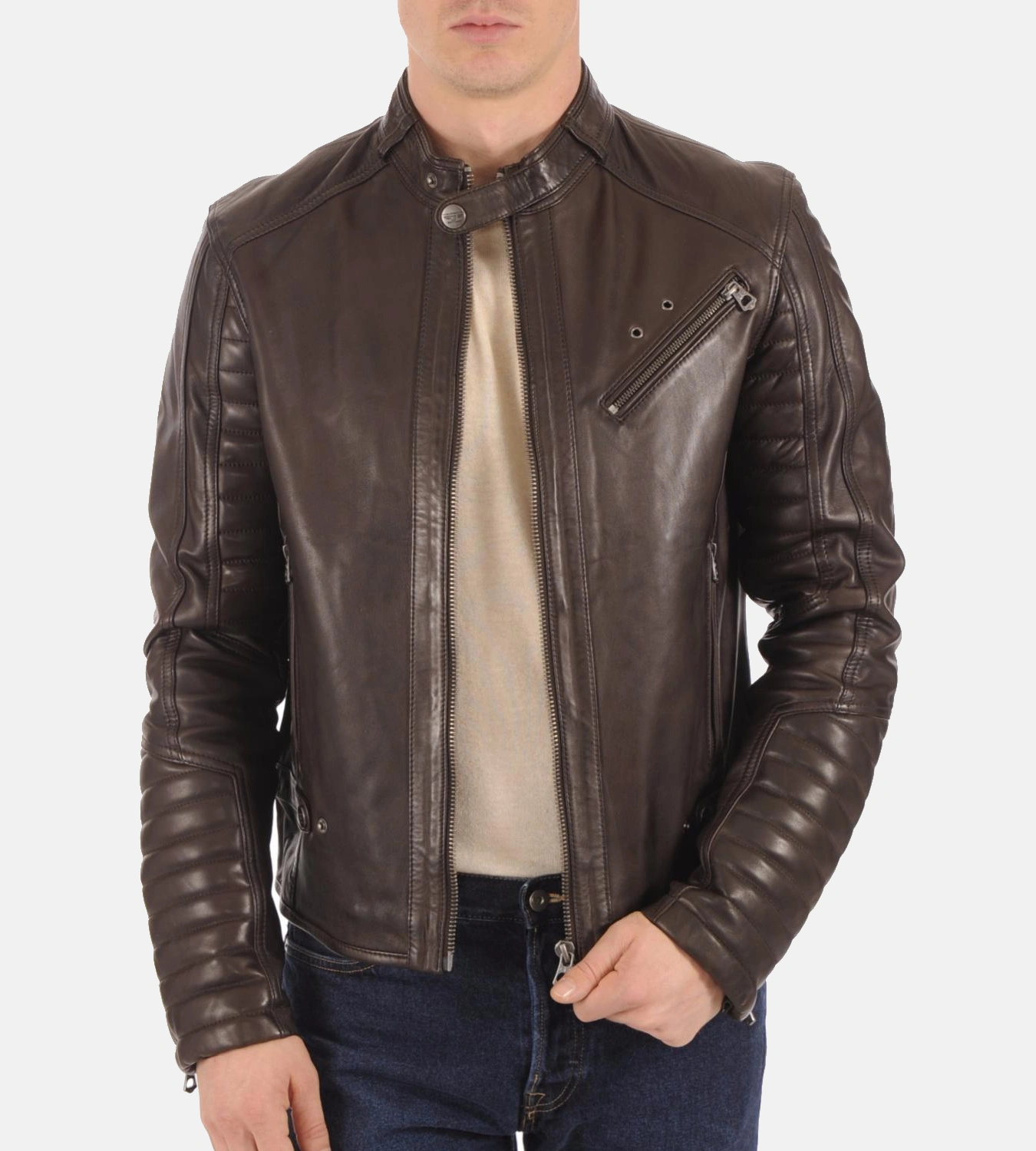 Men's Kirill Brown Genuine Leather Jacket - Image 2