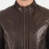 Men's Kirill Brown Genuine Leather Jacket - Image 5